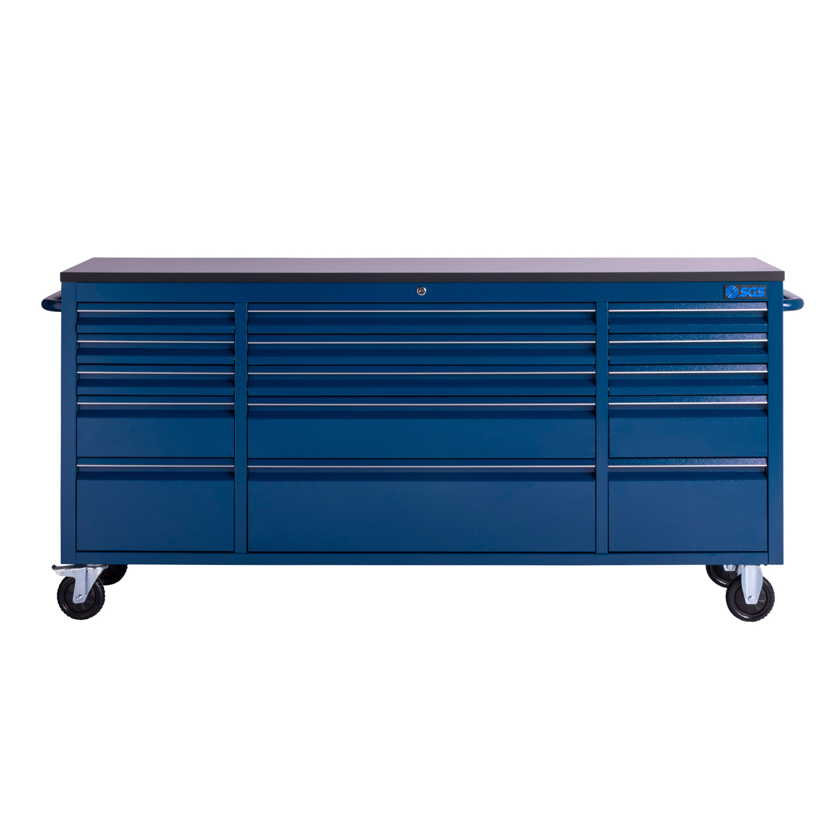 SGS 72in 15 Drawer Mobile Workbench & Heavy Duty Tool Chest | Blue